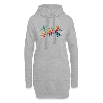 Native American Kokopelli Duo With Sun 2 - Hoodie-Kleid - Grau meliert - Vorne