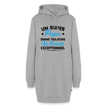 Super papa donne toujours un retraité exceptionnel - Sweat-shirt à capuche long Femme - gris chiné - Devant