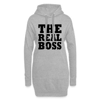 The real boss - Sweat-shirt à capuche long Femme - gris chiné - Devant