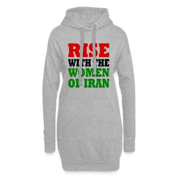 Rise with the women of iran - Hoodie-Kleid - Grau meliert - Vorne