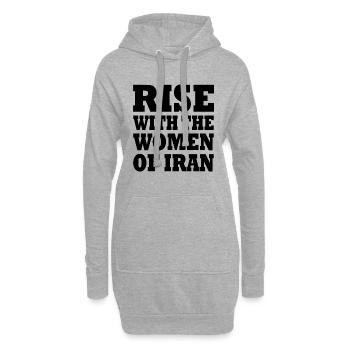 Rise with the women of iran - Sweat-shirt à capuche long Femme - gris chiné - Devant