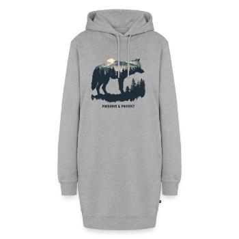 Wolf Wolves Wilderness Howl Forest Preserve & Protect - Sweat-shirt à capuche long Femme - gris chiné - Devant