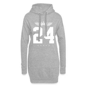 24 Zahl Krone - Hoodie-Kleid - Grau meliert - Vorne