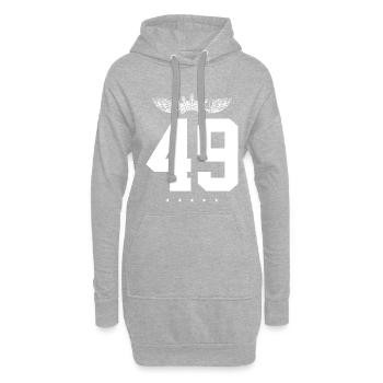 49 Zahl Krone - Hoodie-Kleid - Grau meliert - Vorne