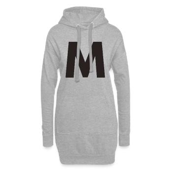 M - Hoodie-Kleid - Grau meliert - Vorne