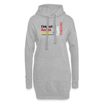Einigkeit Recht Freiheit Gleichheit Brüderlichkeit - Hoodie-Kleid - Grau meliert - Vorne