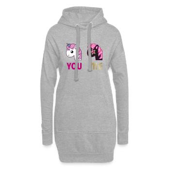 Einhorn You Me - Hoodie-Kleid - Grau meliert - Vorne