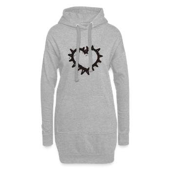 Herz Schatz Lieblingsmensch Ich liebe Dich - Hoodie-Kleid - Grau meliert - Vorne