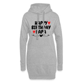 Happy Birthday Papa Geburtstag Lieblingsmensch - Hoodie-Kleid - Grau meliert - Vorne