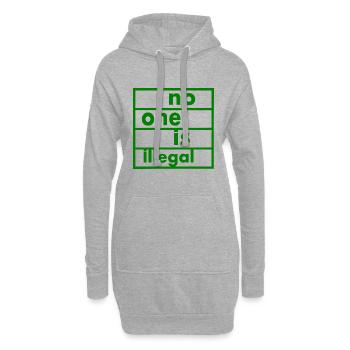 No one is illegal - Sweat-shirt à capuche long Femme - gris chiné - Devant