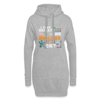 Biologie Biology Biologe Bio (Vintage) - Hoodie-Kleid - Grau meliert - Vorne
