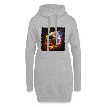 Flamme de feu de football - Sweat-shirt à capuche long Femme - gris chiné - Devant