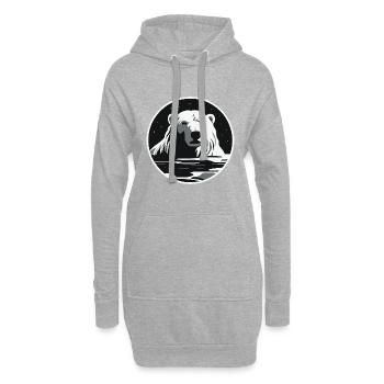 Ours blanc - Sweat-shirt à capuche long Femme - gris chiné - Devant