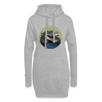 Crocodile - Sweat-shirt à capuche long Femme - gris chiné - Devant