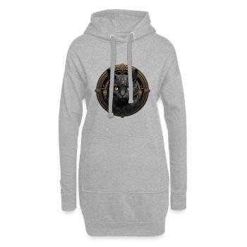 Chat Chartreux - Sweat-shirt à capuche long Femme - gris chiné - Devant