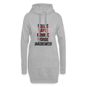 Chemin de Saint-Jacques Pèlerins Don Pèlerinage - Sweat-shirt à capuche long Femme - gris chiné - Devant