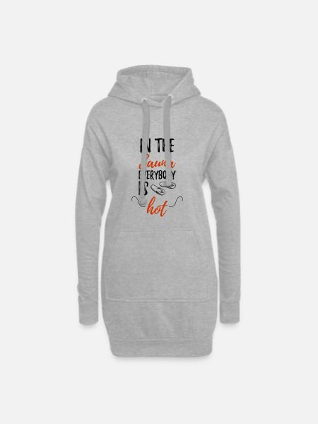 Lustiger saunieren Welness Spruch - Hoodie-Kleid - Grau meliert