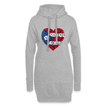 Puerto Rico Blumen Herz - Hoodie-Kleid - Grau meliert - Vorne