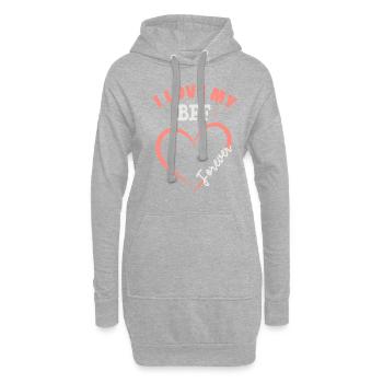 J'aime mes meilleurs amis pour toujours - Sweat-shirt à capuche long Femme - gris chiné - Devant