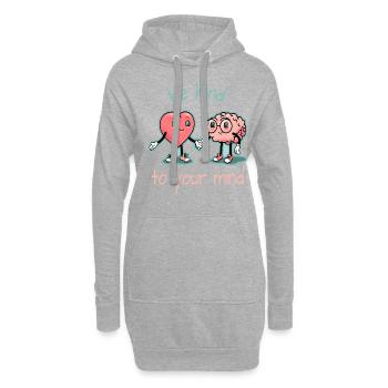 Inspiration pour les enfants à votre - Sweat-shirt à capuche long Femme - gris chiné - Devant