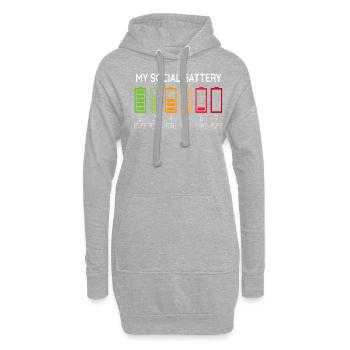 Sarcasme drôle ma batterie sociale - Sweat-shirt à capuche long Femme - gris chiné - Devant