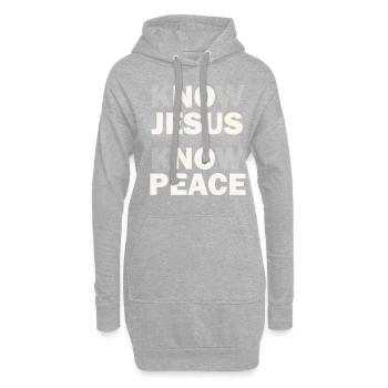 Inspirational Christian No Jesus No Peace - Sweat-shirt à capuche long Femme - gris chiné - Devant