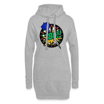 Dartscheibe - Darts - Dart Fans - Dartspieler 180 - Hoodie-Kleid - Grau meliert - Vorne