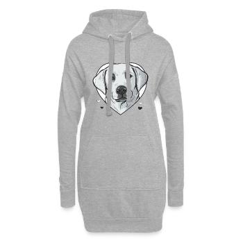 Labrador Herz - Hoodie-Kleid - Grau meliert - Vorne