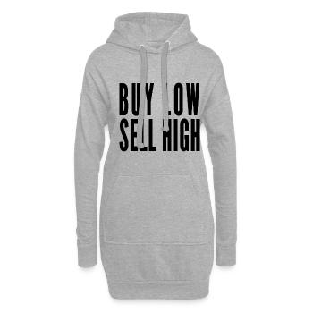 Acheter Low Sell High Funny Stock Forex Trader - Sweat-shirt à capuche long Femme - gris chiné - Devant