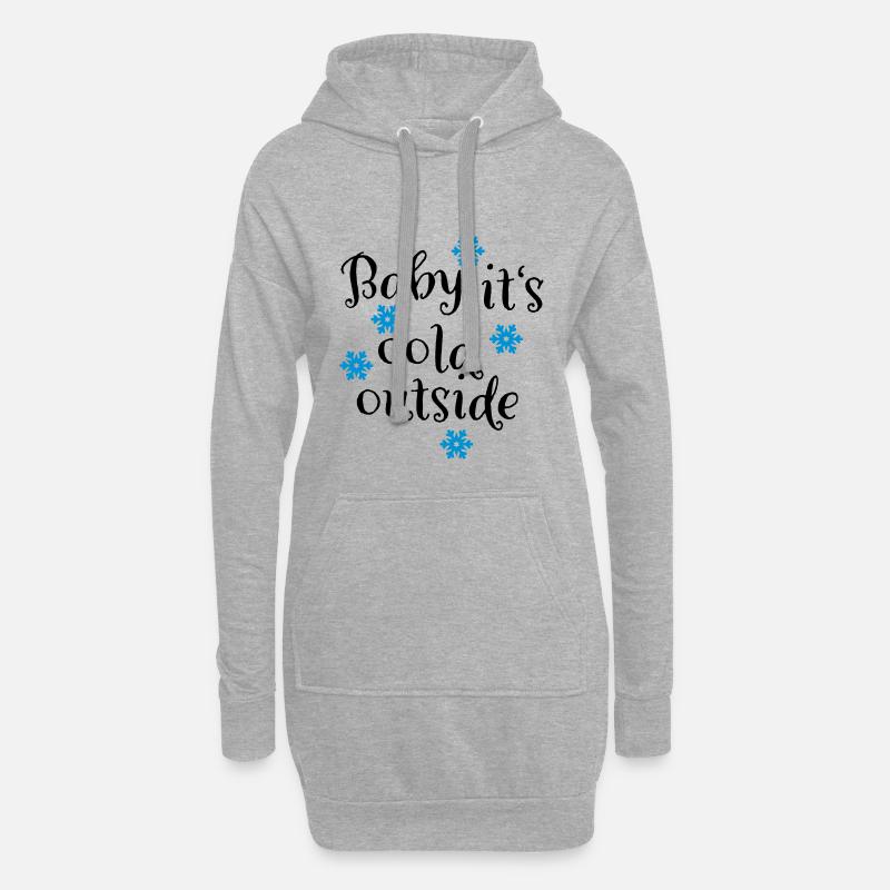 Schnee - Hoodie-Kleid - Grau meliert