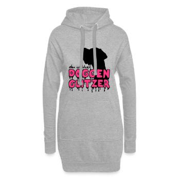 Doggenglitzer (Alle Farben frei personalisierbar!) - Hoodie-Kleid - Grau meliert - Vorne