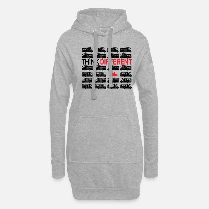 Think Different Dachzelt Geschenk Camper Camping - Hoodie-Kleid - Grau meliert