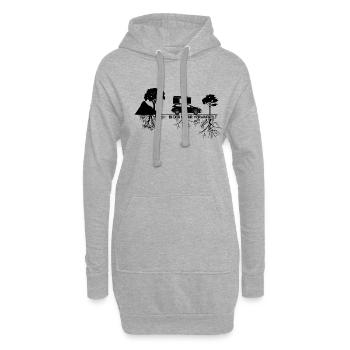 Dachzelt Camper In der Natur verwurzelt - Geschenk - Hoodie-Kleid - Grau meliert - Vorne