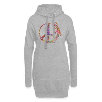 Symbol - Loving Peace Gecko Ornaments 1 - Hoodie-Kleid - Grau meliert - Vorne