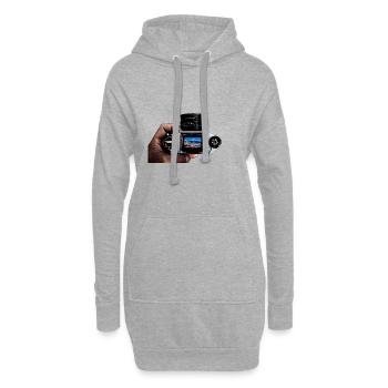 appareil photo - Sweat-shirt à capuche long Femme - gris chiné - Devant