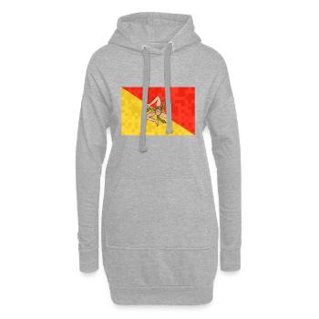Sicile Flag Italie Palerme Trinacria Italia - Sweat-shirt à capuche long Femme - gris chiné - Devant