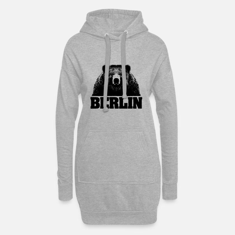 Berlin / Bär / Bear - Hoodie-Kleid - Grau meliert