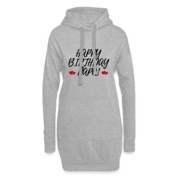 Joyeux anniversaire papa de l’anniversaire préféré - Sweat-shirt à capuche long Femme - gris chiné - Devant