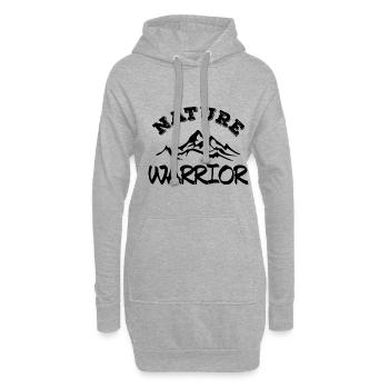 Humour guerrier de la nature - Sweat-shirt à capuche long Femme - gris chiné - Devant