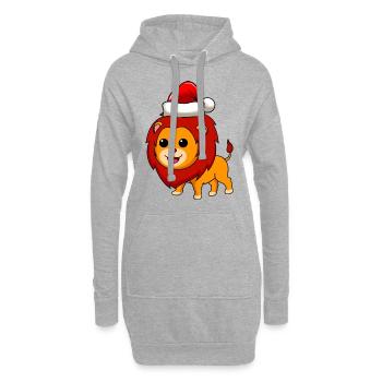 Léo Comique Noël - Sweat-shirt à capuche long Femme - gris chiné - Devant