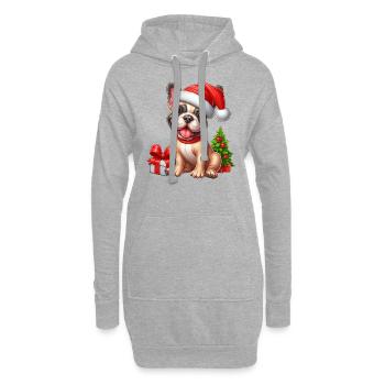 Cadeaux de bouledogue français - Sweat-shirt à capuche long Femme - gris chiné - Devant