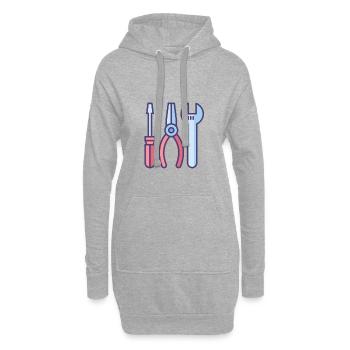 Werkzeug - Hoodie-Kleid - Grau meliert - Vorne