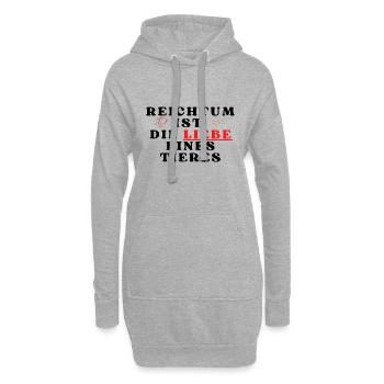 Reichtum ist die Liebe eine tieres Tierliebe - Hoodie-Kleid - Grau meliert - Vorne