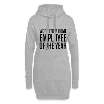 Employé de l’année travaillant à domicile - Sweat-shirt à capuche long Femme - gris chiné - Devant