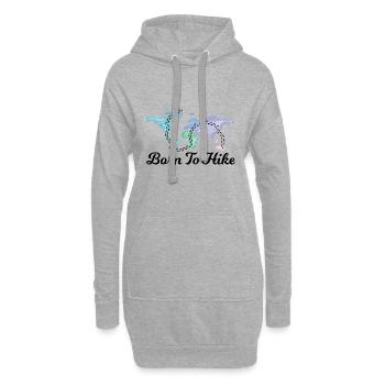 Born To Hike - Geboren zum Wandern - Sweat-shirt à capuche long Femme - gris chiné - Devant