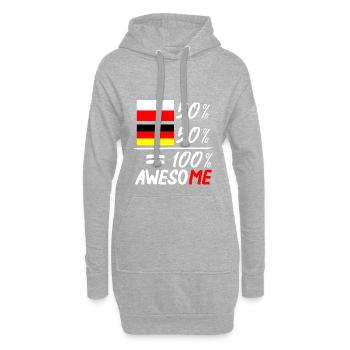 50% Polnisch 50% Deutsch - Hoodie-Kleid - Grau meliert - Vorne