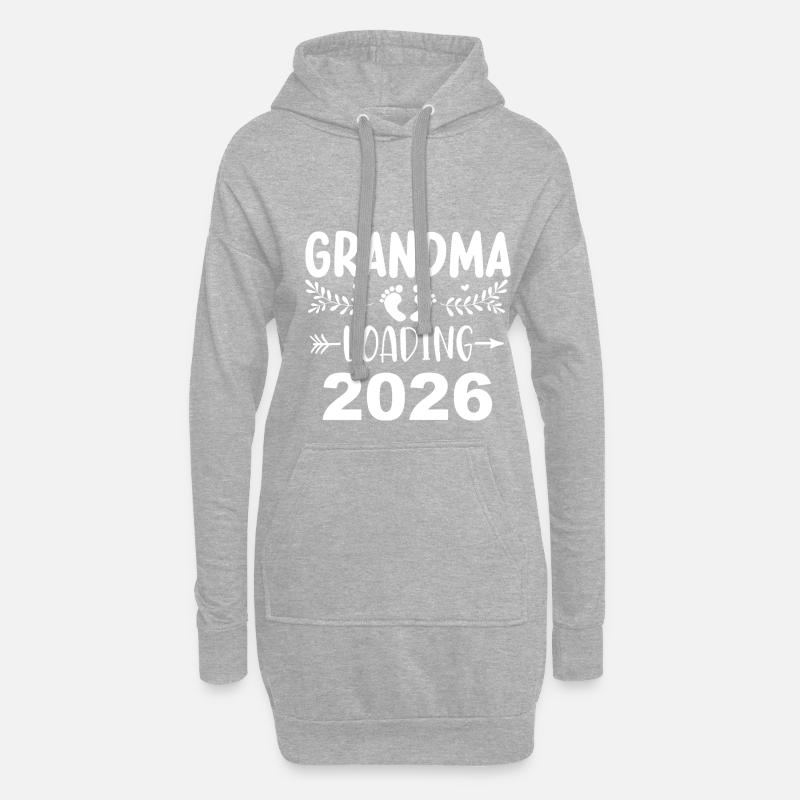 Großmutter Wird 2026 Geladen - Hoodie-Kleid - Grau meliert