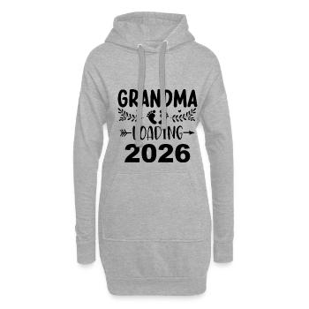 Großmutter Wird 2026 Mama - Hoodie-Kleid - Grau meliert - Vorne