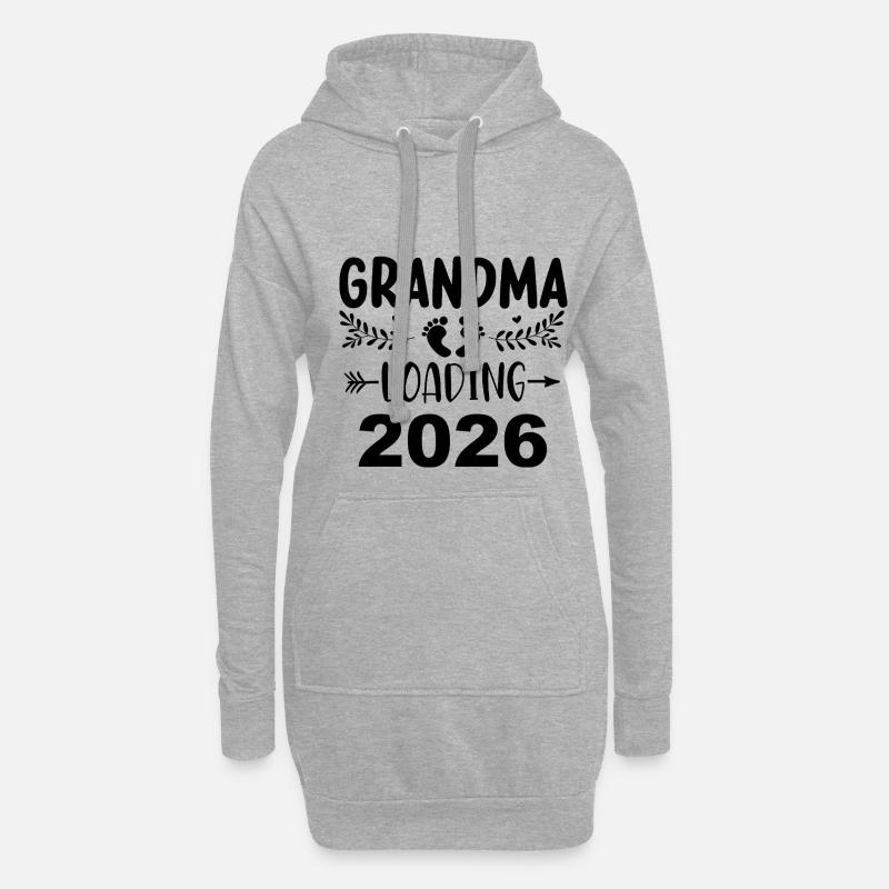 Großmutter Wird 2026 Mama - Hoodie-Kleid - Grau meliert