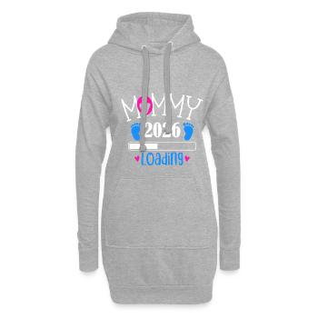 Mommy 2026 Loading Herzen Füße - Hoodie-Kleid - Grau meliert - Vorne
